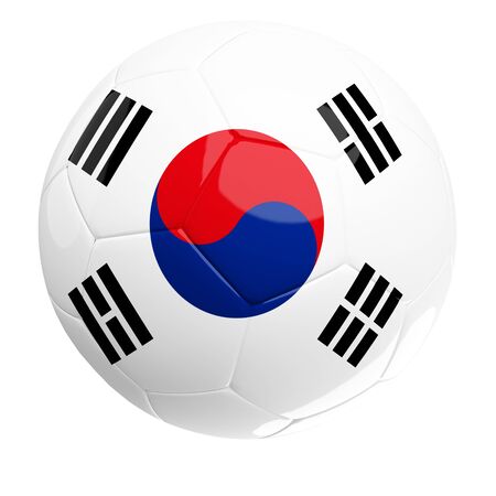 3d korean soccer ball on white backgroundの写真素材