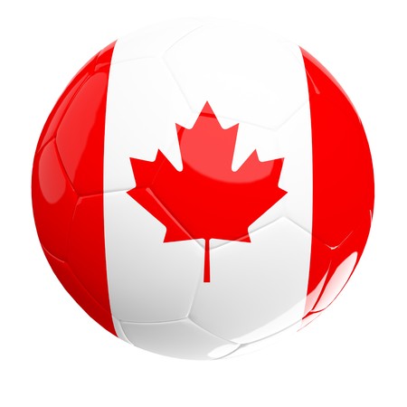 soccer ball of canada isolated on white backgroundの写真素材