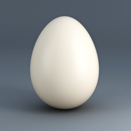 huge gray 3d egg and blue bacgroundの写真素材