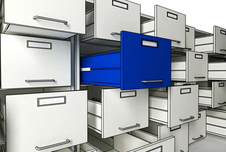fine 3d image of metal file cabinet 3dの写真素材