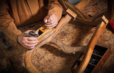 detail of classic vintage carpenter toolの写真素材