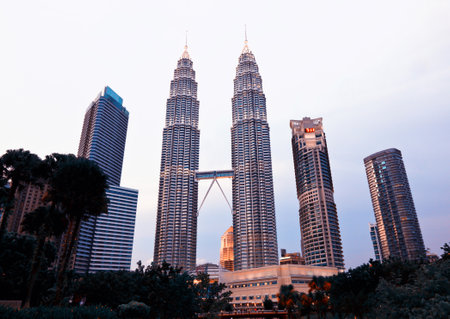 petronas tower kuala lumpur nightview