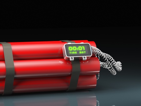 3d image of classic tnt time bomb