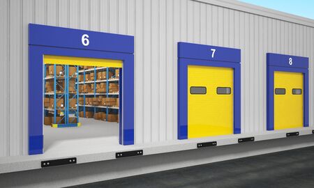 fine 3d image of warehouse exterior