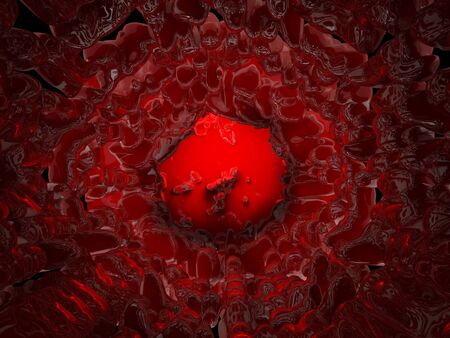 closeu image 3d of red tunnelの写真素材