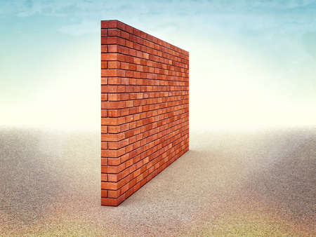 3d image of brick wallの写真素材