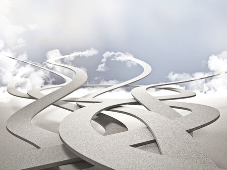 abstract image of 3d way in the skyの写真素材