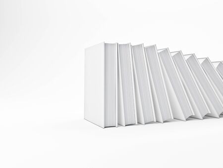3d image of white books backgroundの写真素材