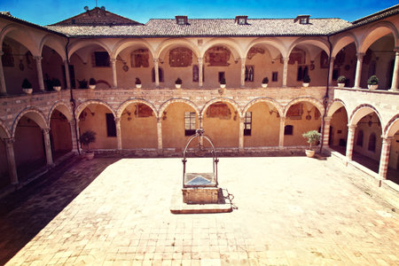 courtyard of san francesco d' assisi cathedralのeditorial素材