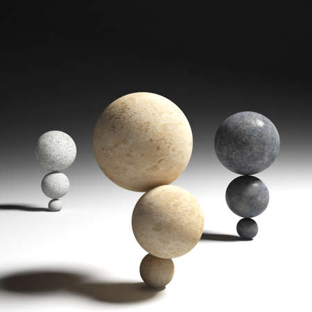 3d image of stone sphereの写真素材