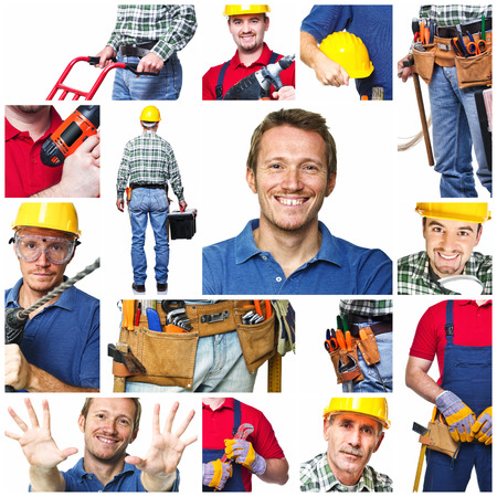 manual workers on white background collectionの写真素材