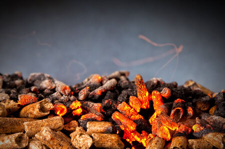closeup image of wood pellets