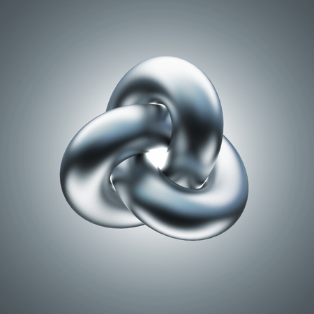 3d imahe of metal knot backgroundの写真素材