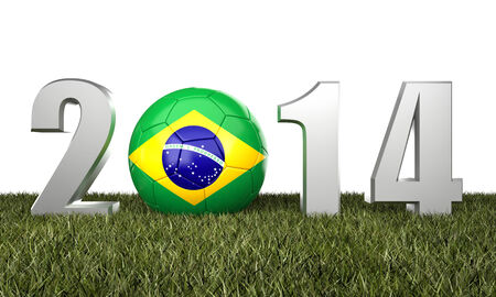 3d image of brazil soccer and 2014の写真素材