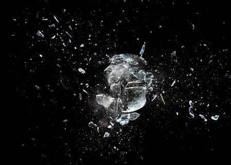 close up image of glass ball explosion close up image of glass ball explosion