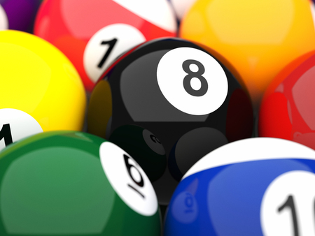 3d image of classic pool balls