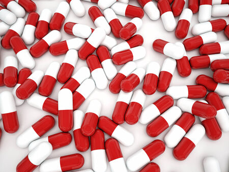 3d image of pills medicine on white backgroundの写真素材