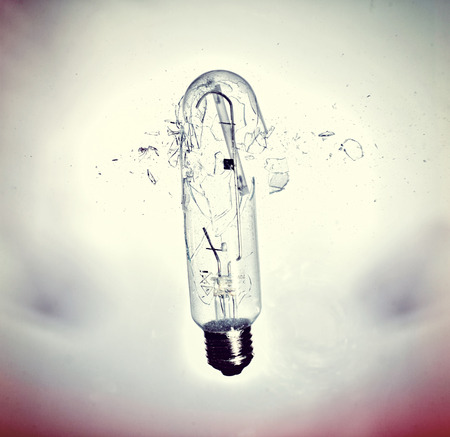 close up image of electric bulb explosionの写真素材
