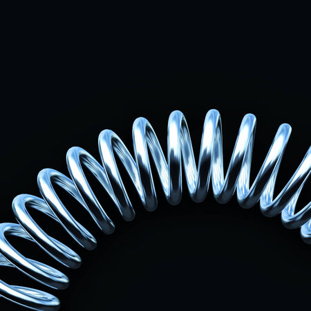 metal springer 3d and black backgroundの写真素材