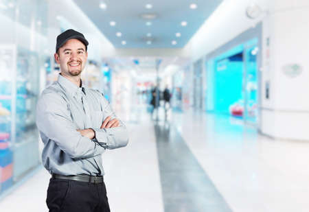 portrait of caucasian delivery man
