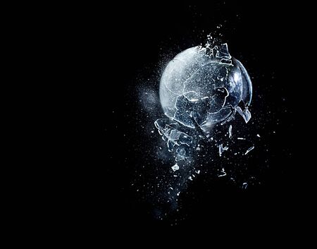 detail of real glass explosionの写真素材