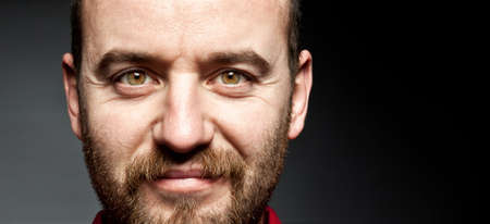 closeup on caucasian man face