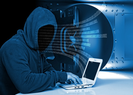 non face hacker and vault backgroundの写真素材