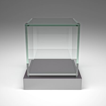 3d image of glass showcaseの写真素材