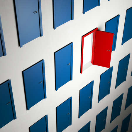 3d image lots of different doorsの写真素材