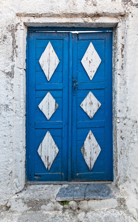 old traditional door in Oia santoriniの写真素材