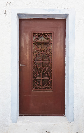 old traditional door in Oia santoriniの写真素材