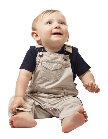 child portrait isolated on white backgroundの写真素材