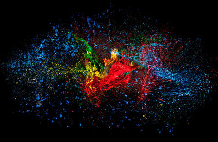 high speed photography of ink color explosionの写真素材