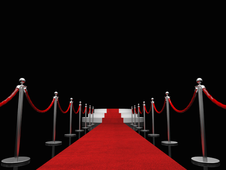 3d image of classic red carpetの写真素材