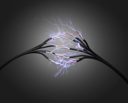 3d electric power cord and spark