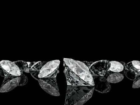 diamond classic cut on white backgroundの写真素材