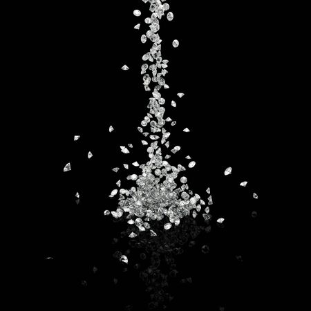 diamond classic cut on white backgroundの写真素材