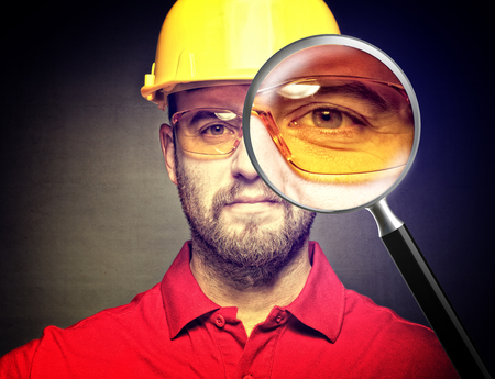 portrait of construction worker with protection