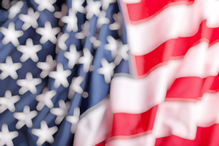 detail of old glory american flag blurry backgroundの写真素材