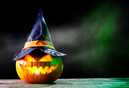 halloween pumpkin and  candle light