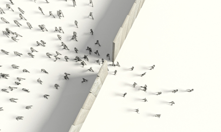 border barrier concept people 3d rendering imageの写真素材