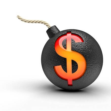 classic bomb with dollar symbol 3d rendering imageの写真素材