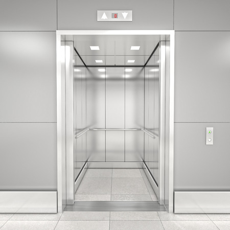 modern steel elevatore 3d rendering image
