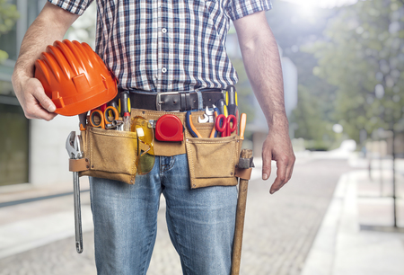 portrait of handyman ready to work