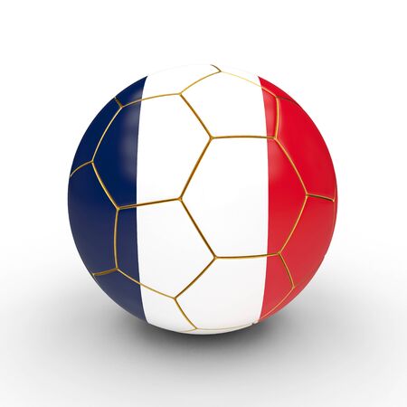 soccer ball france flag 3d rendering imageの写真素材
