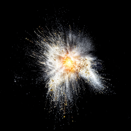 explosion on blackbackground high speed photographyの写真素材