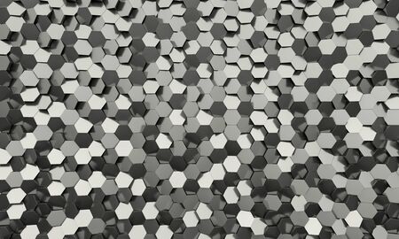 hexagon geometric background 3d rendering imageの写真素材