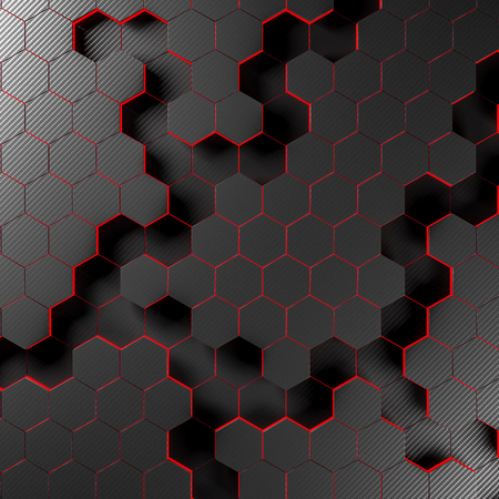 hexagon carbon fiber background 3d rendering image