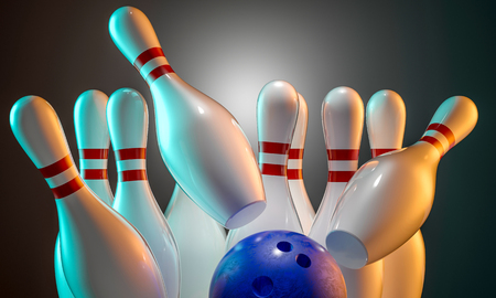 Action bowling background 3d rendering imageの写真素材