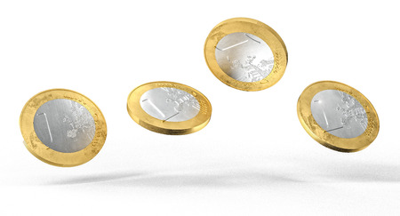 Used and dirty euro coin 3d rendering imageの写真素材